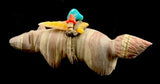 Peter and Dinah Gasper Bushy Tailed Wolf Fetish Zuni Pueblo New Mexico Hand Carved Stone Animal