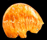 Orange Spiney Oyster Shell Bear Fetish Carving