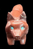 Gibbs Othole Pipestone Wolf Fetish American Indian Stone Carving