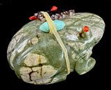 Aaron & Thelma Sheche Frog Fetish Zuni Pueblo Stone Animal Carving