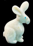 White Zuni Rabbit Fetish Native American Animal Carving