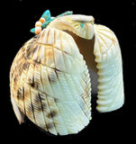 Cowrie Shell Owl Fetish Zuni Indian Carving