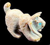 Hudson Sandy Bobcat Fetish Zuni Indian Stone Animal Carving