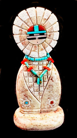 Zuni Sun Face Corn Maiden Indian Carving