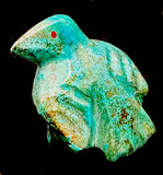 Turquoise Raven Fetish Zuni Indian Stone Bird Carving