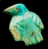 Turquoise Raven Fetish Native American Stone Bird Carving