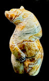 Yancy Robert Halusewa Scratching Bear Fetish Zuni Indian Stone Animal Carving