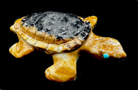 Zuni Picasso Marble Turtle Fetish
