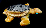 Zuni Picasso Marble Turtle Fetish Indian Stone Reptile Carving