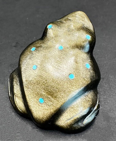 Gold Sheen Obsidian Frog Fetish