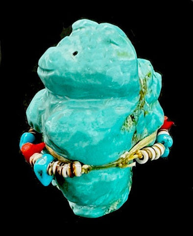 Turquoise Mother and Cub Bear Fetish