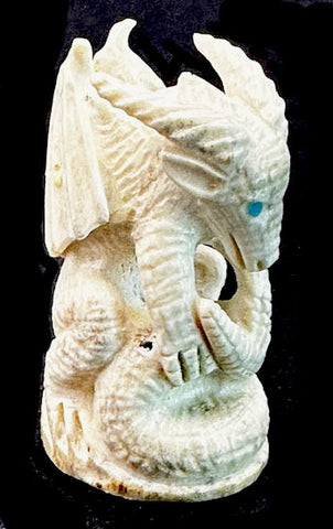 Zuni Pueblo Dragon Fetish Indian Antler Carving