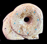 Serpentine Ram Fetish Native American Stone Animal Carving