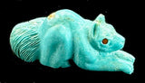 Turquoise Squirrel Fetish Zuni Indian Stone Animal Carving