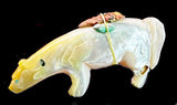 Stewart Quandelacy Wolf Fetish Zuni Indian Shell Animal Carving