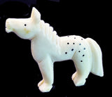 Native American White Horse Fetish American Indian Stone Animal Carving