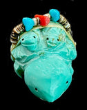 Annette Tsikewa Turquoise Turtle Fetish Southwestern Pueblo Zuni Indian Stone Animal Carving