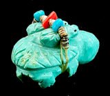 Annette Tsikewa Turquoise Turtle Fetish Zuni Indian Carver Artist