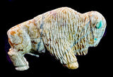 Large Andres Quandelacy Buffalo Fetish Zuni Indian Stone Animal Carving