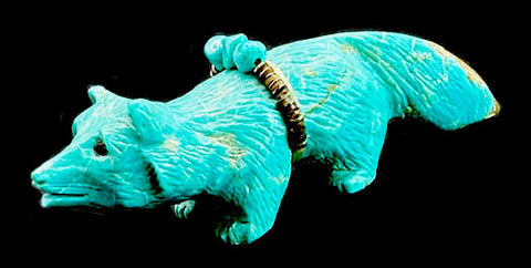 Eddington Hannaweeke Turquoise Wolf Fetish