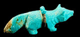 Eddington Hannaweeke Turquoise Wolf Fetish American Indian Stone Animal Carving