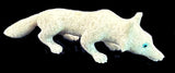 Travis Lasiloo White Fox Fetish Zuni Indian Stone Animal Carving