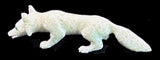 Travis Lasiloo White Fox Fetish Native American Stone Animal Carving