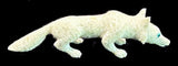 Travis Lasiloo White Fox Fetish American Indian Zuni Stone Animal Carving