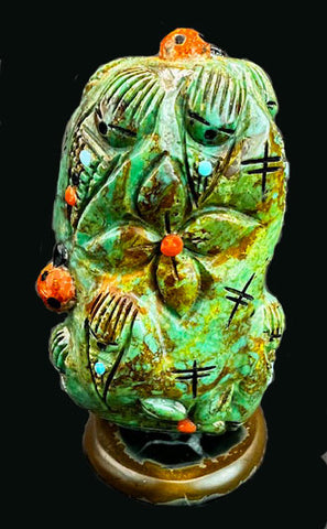 Chad Quandelacy Turquoise Corn Maiden Totem