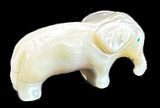 Yancy Robert Halusewa Mother of Pearl Elephant Fetish Native American Shell Zuni Animal Carving