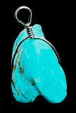 Turquoise and Sterling Silver Bear Pendant Western Indian Pueblo Stone Animal Jewelry