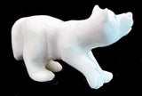 White Marble Zuni Wolf Fetish Zuni Indian Stone Animal Carving