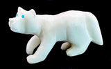 White Marble Zuni Wolf Fetish American Indian Zuni Stone Animal Carving