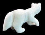 White Marble Zuni Wolf Fetish Western Zuni Pueblo Stone Animal Carving