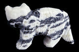 Zebra Rock Fox Fetish Zuni Indian Stone Animal Carving