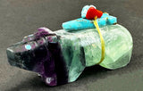 Bernard Homer JR Fluorite Bear Fetish Zuni Indian Stone Animal Carving