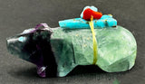 Bernard Homer JR Fluorite Bear Fetish Southwestern Pueblo Zuni Indian Stone Animal Carving