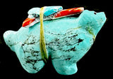 Leekya Turquoise Bear Fetish Zuni indian Stone Animal Carving