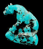 Turquoise Wolf Fetish Native American Zuni Indian Stone Animal Carving