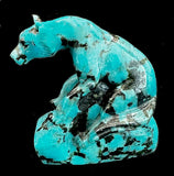 Turquoise Wolf Fetish Southwestern Pueblo Zuni Indian Stone Animal Carving