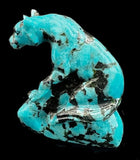 Turquoise Wolf Fetish Pueblo Stone Animal Zuni Carving