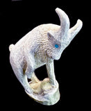 Charles Martinez Jr Mountain Goat Fetish Native American Antler Zuni Animal Carving