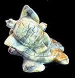 Ron Laahty Triple Sea Turtle Fetish American Indian Zuni Stone reptile Carving