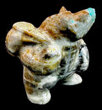 Leekya Bear With Pack Fetish Native American Zuni Indian Stone Animal Carving