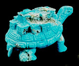 Florentino Martinez Turquoise Turtle Pueblo Fetish Western Zuni Pueblo Indian Stone Reptile Carving