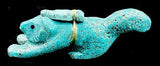 Turquoise Zuni Fox Fetish Indian Native American Stone Animal Carving