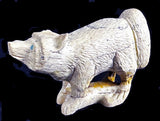 Claudia Peina Wolf Fetish American Indian Zuni Stone Animal Carving