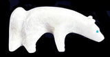 Priscilla Lasiloo Quandelacy White Wolf Fetish Zuni Indian Stone Animal Carving