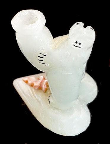 Rickson Kallestewa White Alabaster Heart Bear Fetish