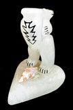 Rickson Kallestewa White Alabaster Heart Bear Fetish Stone Animal Carving Totem